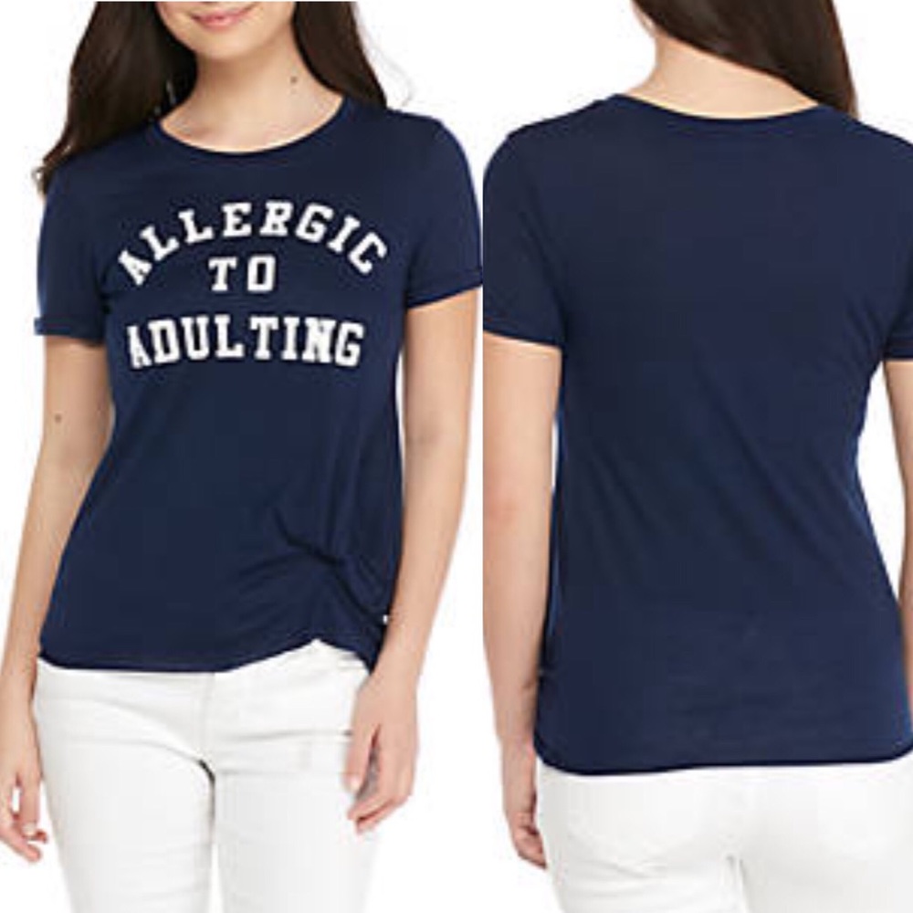 Allergic To Adulting Novelty Tee